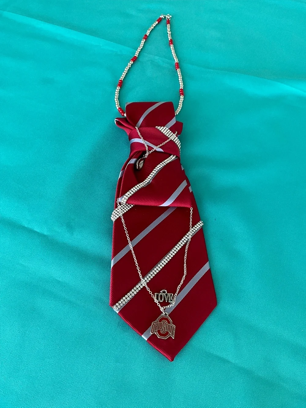 Ohio State University Buckeyes Tie Necklace